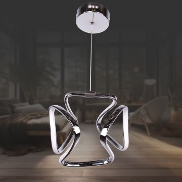 Küp Krom Led Avize